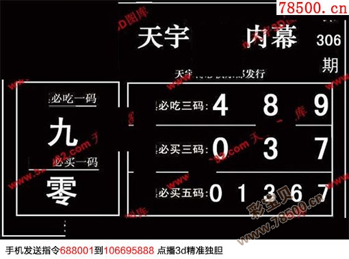 2016306期3d天宇多字和值图谜 一句定三码系列汇总