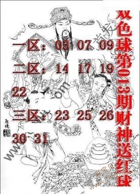 2021年013期财神今晚一注双色球图谜