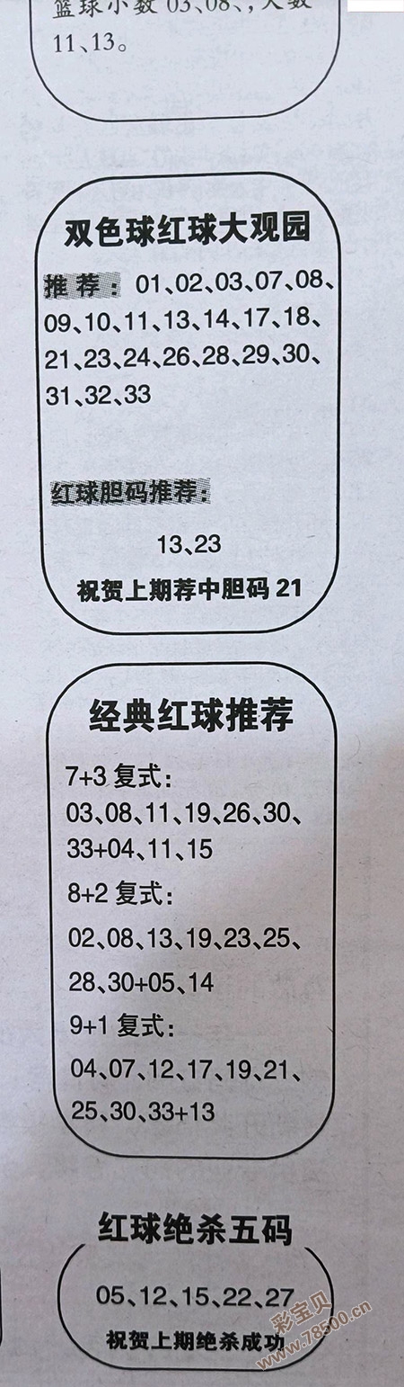 2021015期双色球联销图最新字迷