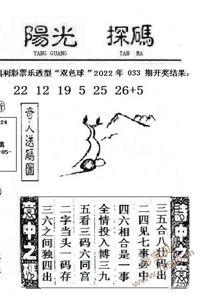 双色球今日阳光探码图图片