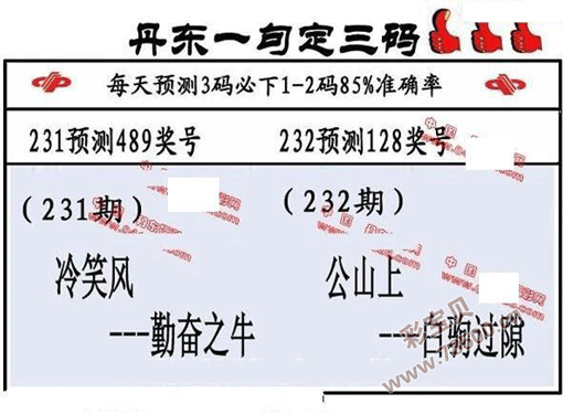 3d2022232期丹东全图一句定三码 晚秋和值图谜_3d字谜_彩宝贝