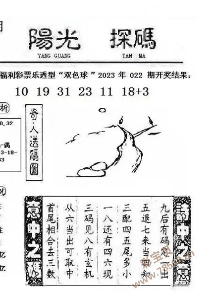 雙色球2023023期陽光探碼圖文版最新彩民樂